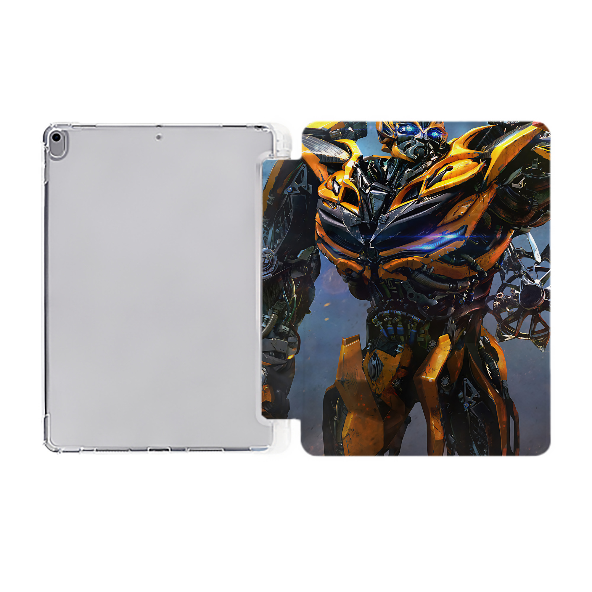 （画像用） Transformers トランスフォーマー IPad ケース ペン収納付き 三つ折りスタンド PUレザー×シリコン 対応機種9.5/10.5/10.9インチ
